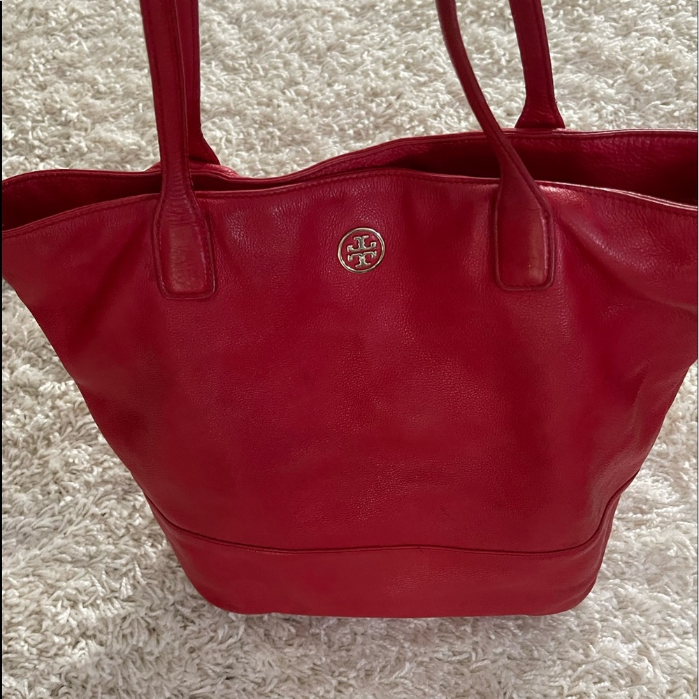 Large Tory Burch tote red leather bag